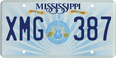 MS license plate XMG387