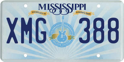 MS license plate XMG388