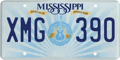 MS license plate XMG390