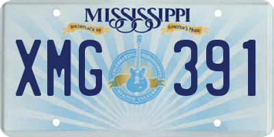 MS license plate XMG391