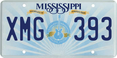 MS license plate XMG393