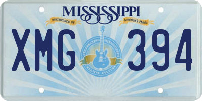 MS license plate XMG394