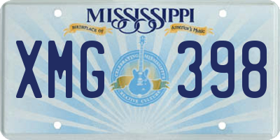 MS license plate XMG398