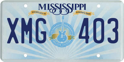 MS license plate XMG403