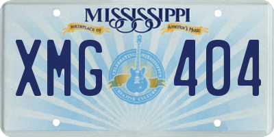 MS license plate XMG404