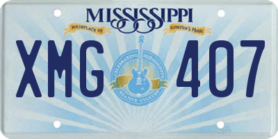 MS license plate XMG407