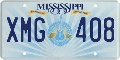 MS license plate XMG408