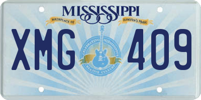 MS license plate XMG409