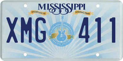 MS license plate XMG411