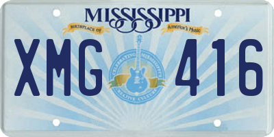 MS license plate XMG416