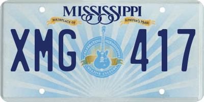 MS license plate XMG417