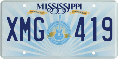 MS license plate XMG419