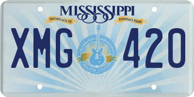MS license plate XMG420