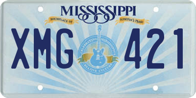 MS license plate XMG421