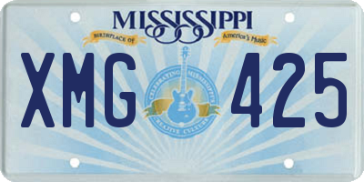 MS license plate XMG425