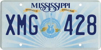 MS license plate XMG428