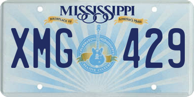MS license plate XMG429
