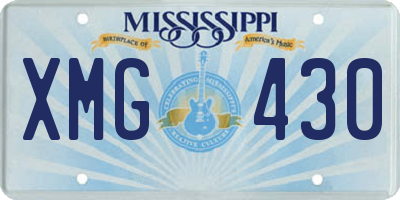 MS license plate XMG430