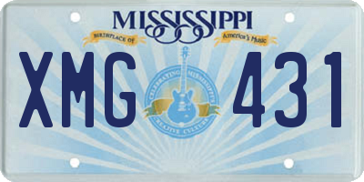 MS license plate XMG431
