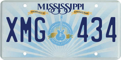 MS license plate XMG434