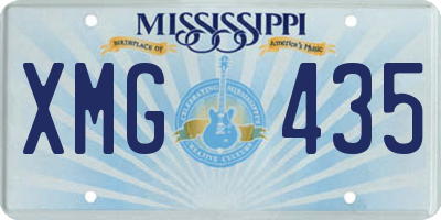 MS license plate XMG435