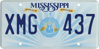 MS license plate XMG437