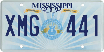 MS license plate XMG441