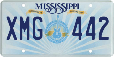 MS license plate XMG442