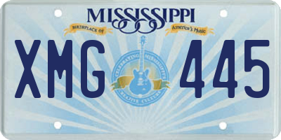 MS license plate XMG445