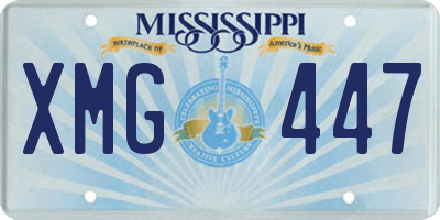 MS license plate XMG447
