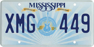 MS license plate XMG449