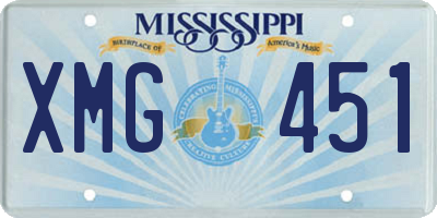 MS license plate XMG451