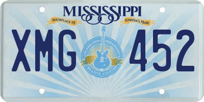 MS license plate XMG452