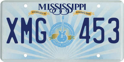 MS license plate XMG453