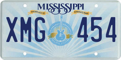 MS license plate XMG454