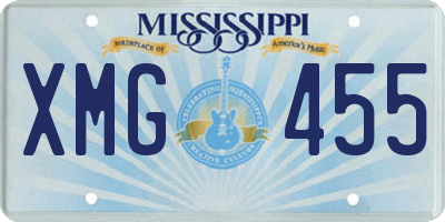 MS license plate XMG455