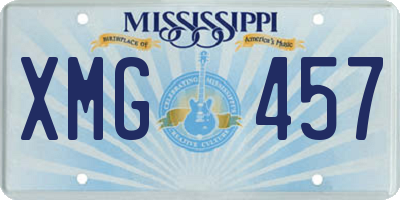MS license plate XMG457