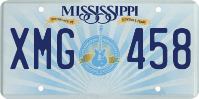 MS license plate XMG458