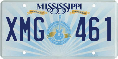 MS license plate XMG461