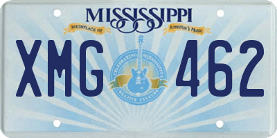 MS license plate XMG462
