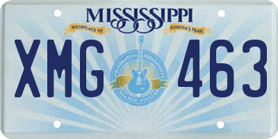 MS license plate XMG463