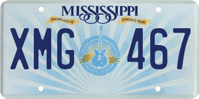 MS license plate XMG467