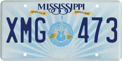 MS license plate XMG473