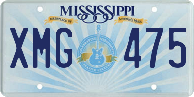 MS license plate XMG475