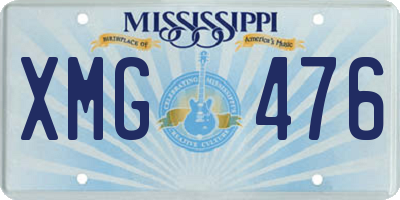MS license plate XMG476
