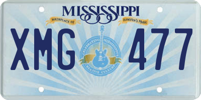 MS license plate XMG477