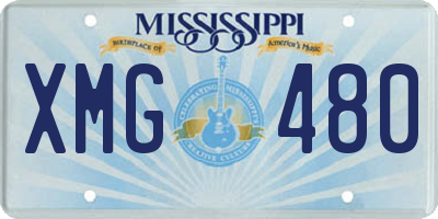 MS license plate XMG480