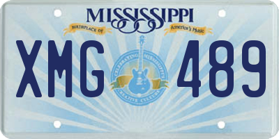 MS license plate XMG489