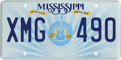 MS license plate XMG490