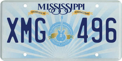 MS license plate XMG496